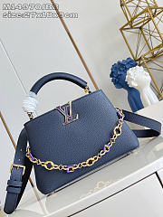 Louis Vuitton Capucines BB Chain On You blue bag size 12 x 8 x 22 cm - 2