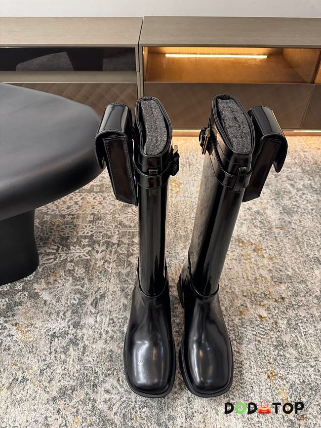 Prada Brushed leather boots with pouch black - 1