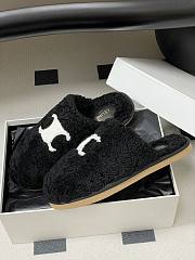 Celine Fur slippers black - 2