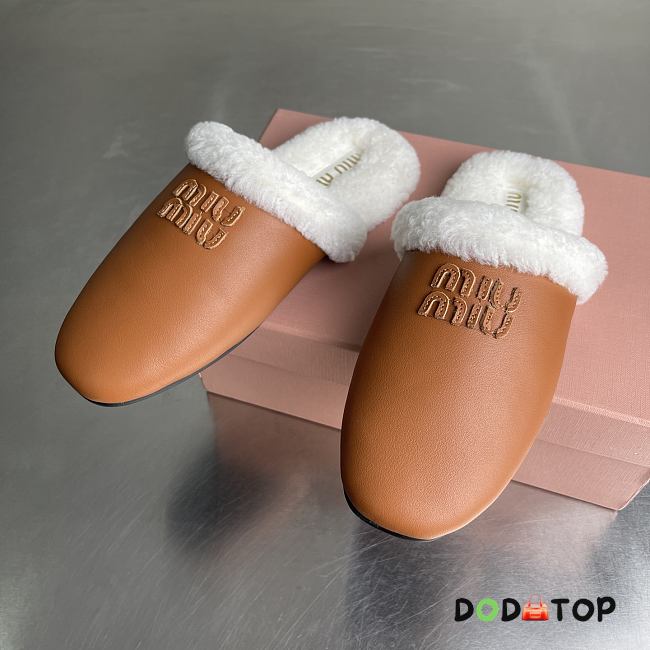 MiuMiu Fur slippers brown - 1