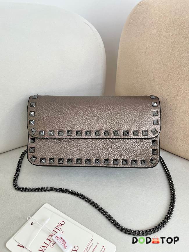 Valentino Mini Calf Leather gray bag size 21×6×11cm - 1
