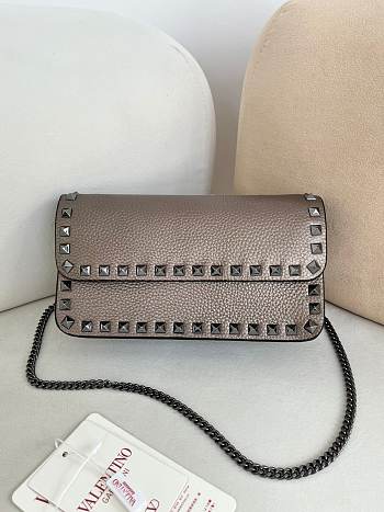 Valentino Mini Calf Leather gray bag size 21×6×11cm