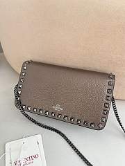 Valentino Mini Calf Leather gray bag size 21×6×11cm - 5
