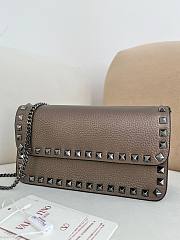 Valentino Mini Calf Leather gray bag size 21×6×11cm - 4