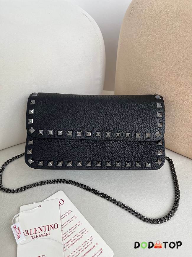 Valentino Mini Calf Leather black bag size 21×6×11cm - 1