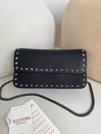 Valentino Mini Calf Leather black bag size 21×6×11cm