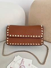 Valentino Mini Calf Leather brown bag size 21×6×11cm  - 1