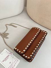 Valentino Mini Calf Leather brown bag size 21×6×11cm  - 4