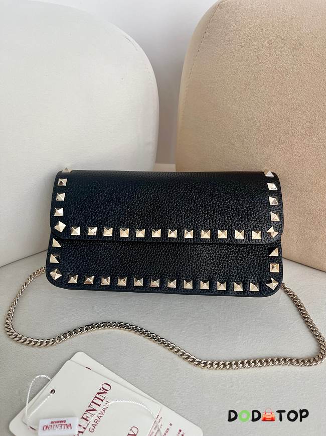 Valentino Mini Calf Leather black bag size 21×6×11cm (gold hardware) - 1