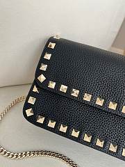 Valentino Mini Calf Leather black bag size 21×6×11cm (gold hardware) - 4