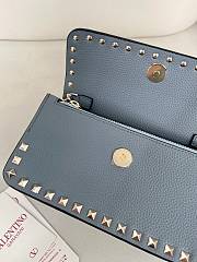 Valentino Mini Calf Leather blue bag size 21×6×11cm (gold hardware) - 3