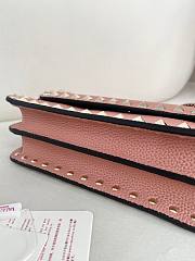 Valentino Mini Calf Leather pink bag size 21×6×11cm (gold hardware) - 6