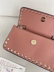 Valentino Mini Calf Leather pink bag size 21×6×11cm (gold hardware) - 5