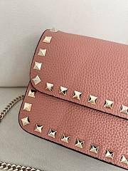 Valentino Mini Calf Leather pink bag size 21×6×11cm (gold hardware) - 4