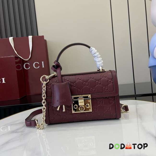 Gucci Small Padlock Handbag red size 20x13x 8 cm  - 1