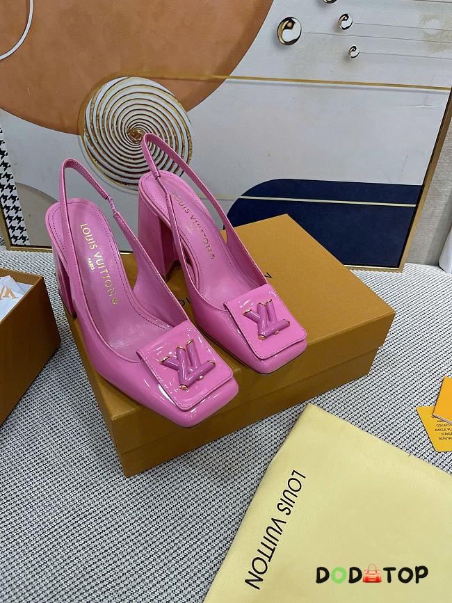 Louis Vuitton hight heels pink color 8.5cm - 1