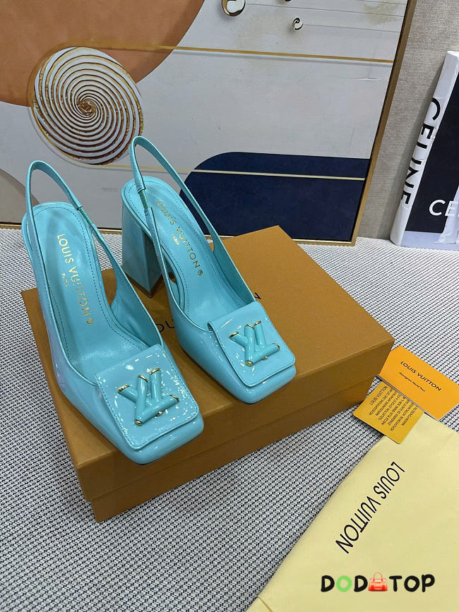 Louis Vuitton hight heels blue color 8.5cm - 1