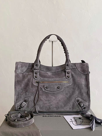 Balenciaga Le City Bag for Her in Storm Gray 38.5×24×13.5cm 