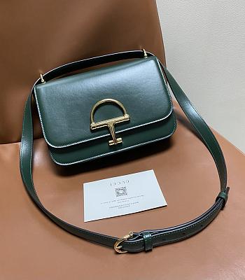 Gucci Siena small shoulder bag green size 22.5x14x8