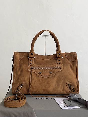 Balenciaga Le City Bag for Her in Storm brown 38.5×24×13.5cm