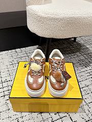 Fendi Match Pink leather low platform sneaker with jewel - 01 - 1