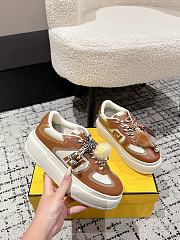 Fendi Match Pink leather low platform sneaker with jewel - 01 - 6