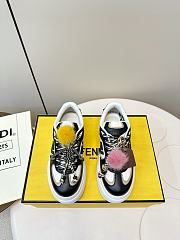 Fendi Match Pink leather low platform sneaker with jewel - 02 - 1