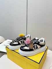 Fendi Match Pink leather low platform sneaker with jewel - 02 - 6