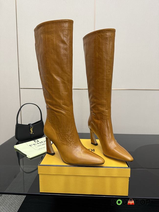 Fendi Arco Beige hagfish leather boots brown - 1