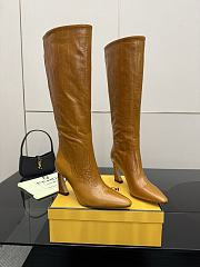 Fendi Arco Beige hagfish leather boots brown - 1