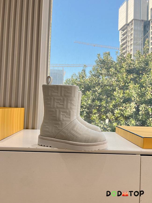 Fendi Apres Chic white FF suede low boots - 1