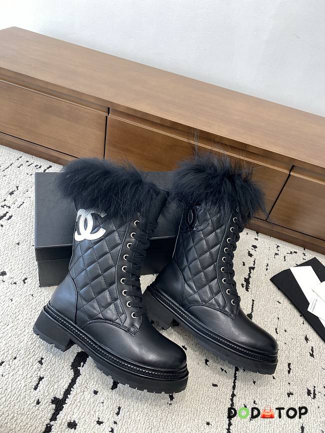 Chanel boots black logo women - 1