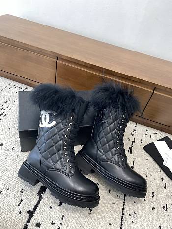 Chanel boots black logo women