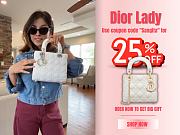 Dior Lady White Lambskin Leather Cannage Size 20 x 17 x 8 cm code sangita (25% off) - 1