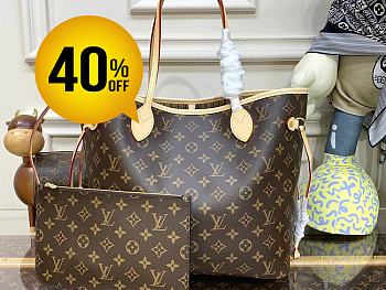 Louis Vuitton Neverfull Medium Handbag M40995 Old Flower Coffee Size 31 x 28 x 14 cm