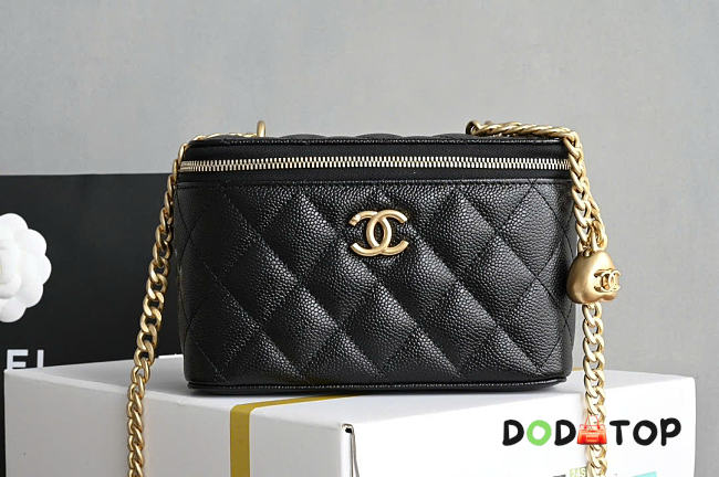 Chanel black Quilted Caviar Vanity Case Bag Size 16.5 × 8 × 10 cm - 1