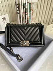 Chanel leboy Caviar Black color bag size 28cm - 2