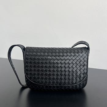  Bottega Veneta Veneto Flap Crossbody black Bag 26x18.5x5cm