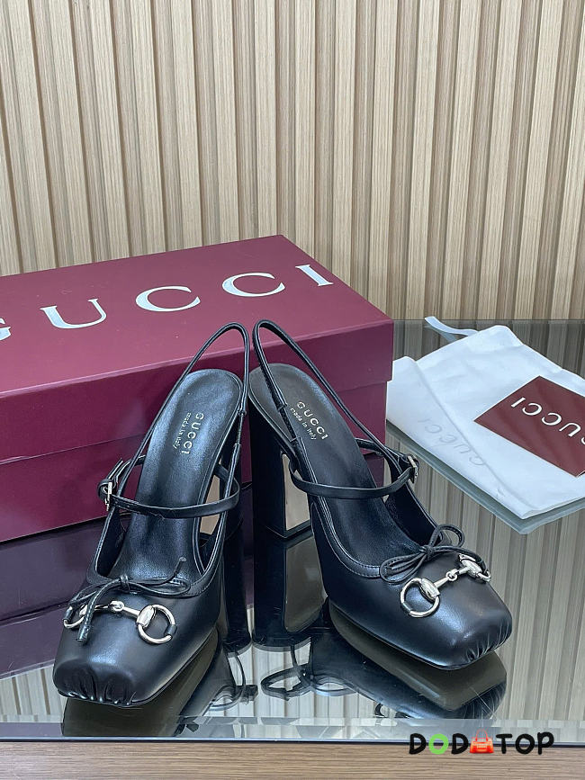 Women's Gucci Horsebit slingback pump black - 1
