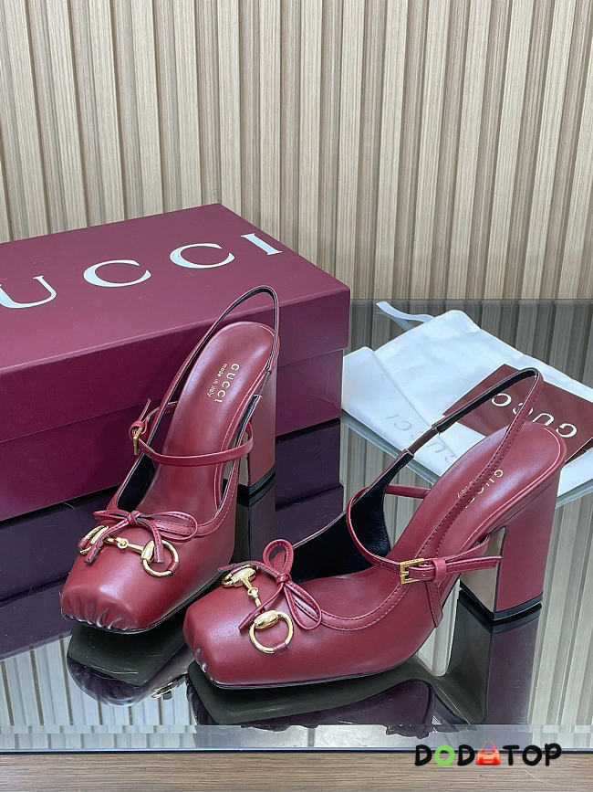 Women's Gucci Horsebit slingback pump red - 1