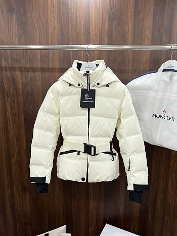 Moncler Grenoble Tolima Hooded Down Ski Jacket white