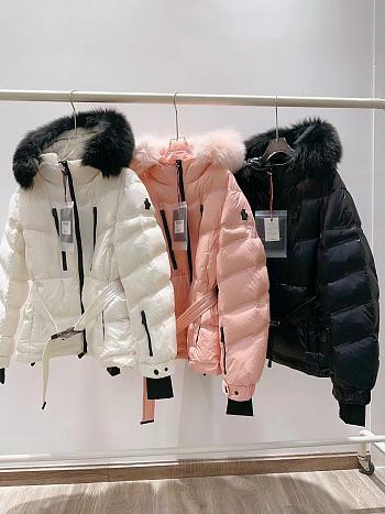 Moncler Hooded jacket with fur trim 
