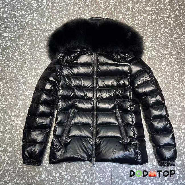 Moncler Hooded black jacket with fur trim - 1