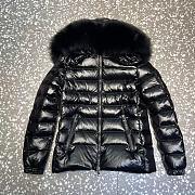 Moncler Hooded black jacket with fur trim - 1