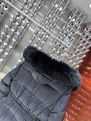Moncler long black jacket (Hooded jacket with fur trim) - 6