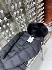 Moncler long black jacket (Hooded jacket with fur trim) - 4