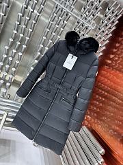 Moncler long black jacket (Hooded jacket with fur trim) - 3