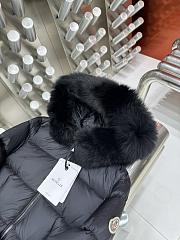 Moncler long black jacket (Hooded jacket with fur trim) - 2