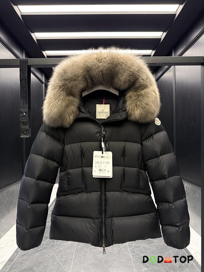 Moncler black jacket (Hooded jacket with fur trim) - 1