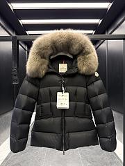 Moncler black jacket (Hooded jacket with fur trim) - 1